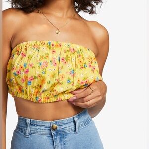 Billabong Floral Sun Catcher Tube Top, Size L, NWT, Beach Summer